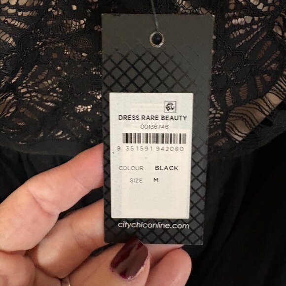 NWT City Chic Black/Nude Lace and Tulle Party Dress - Picture 4 of 5